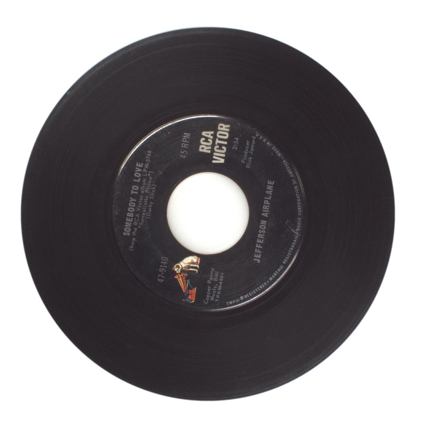 Jefferson Airplane - She Has Funny Cars; Somebody to Love - Vinyl 45 RPM 7"