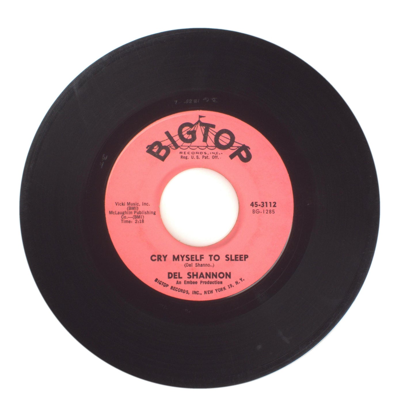 Del Shannon - Cry Myself to Sleep; I'm Gonna Move On - Vinyl Record 45 RPM 7"