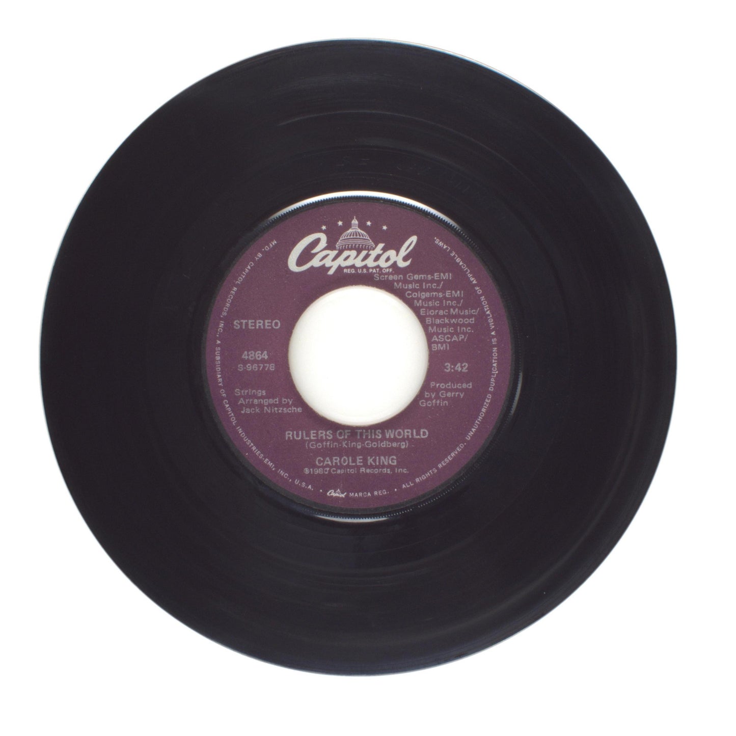 Carole King - Rulers of This World; One Fine Day - Vinyl Record 45 RPM 7"