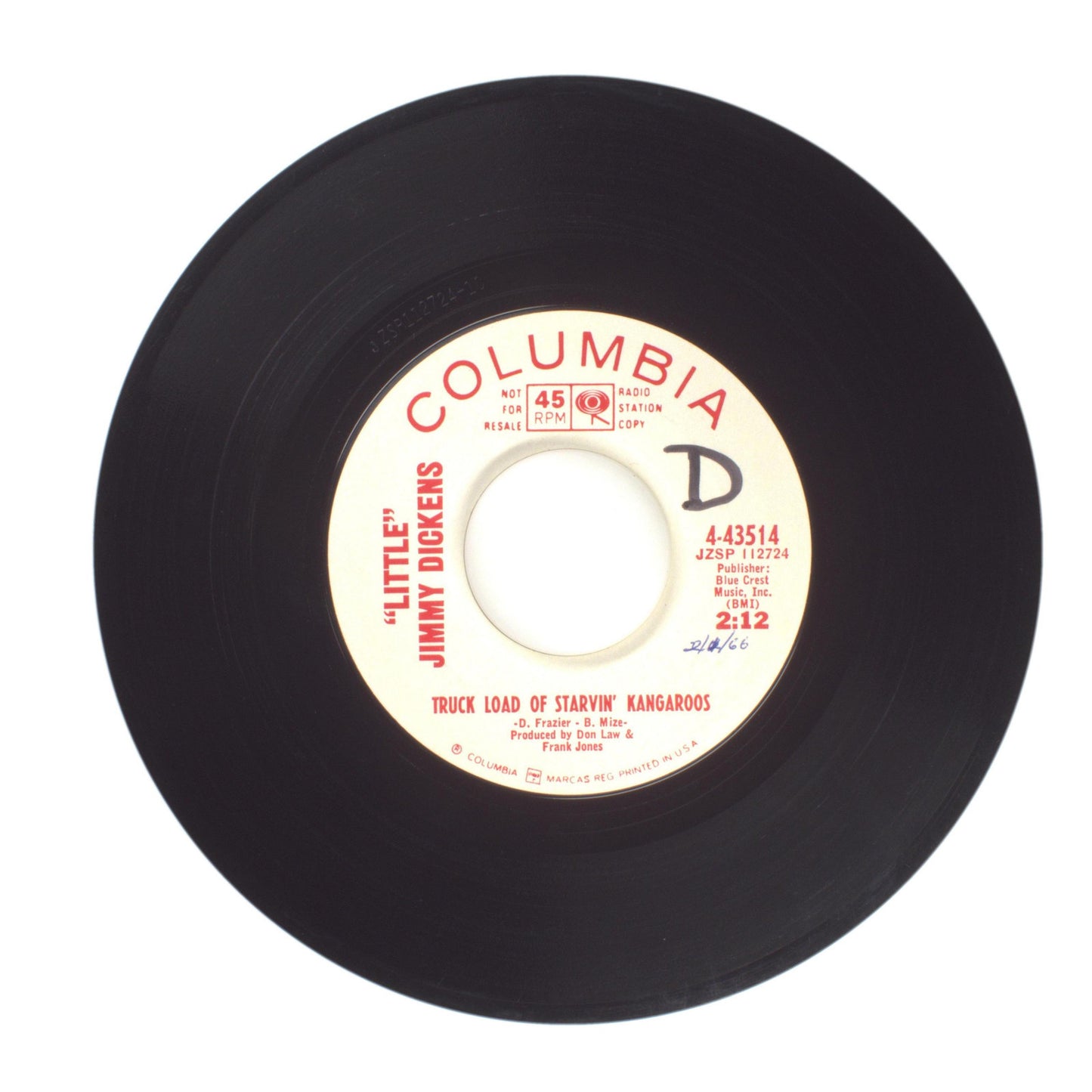 "LITTLE" JIMMY DICKENS - WHEN THE SHIP HIT THE SAND; TRUCK LOAD OF STARVIN' KANG