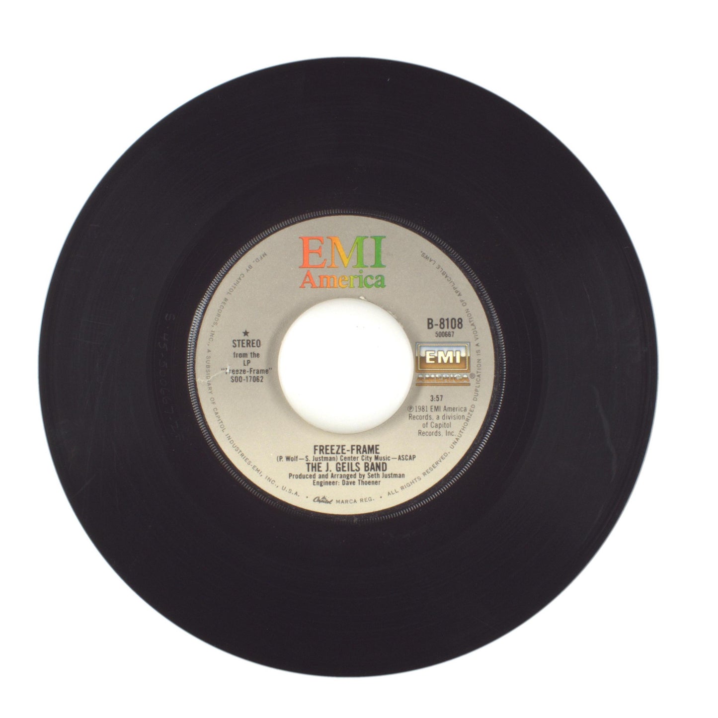 The J. Geils Band - Freeze-Frame; Flamethrower - Vinyl Record 45 RPM 7"