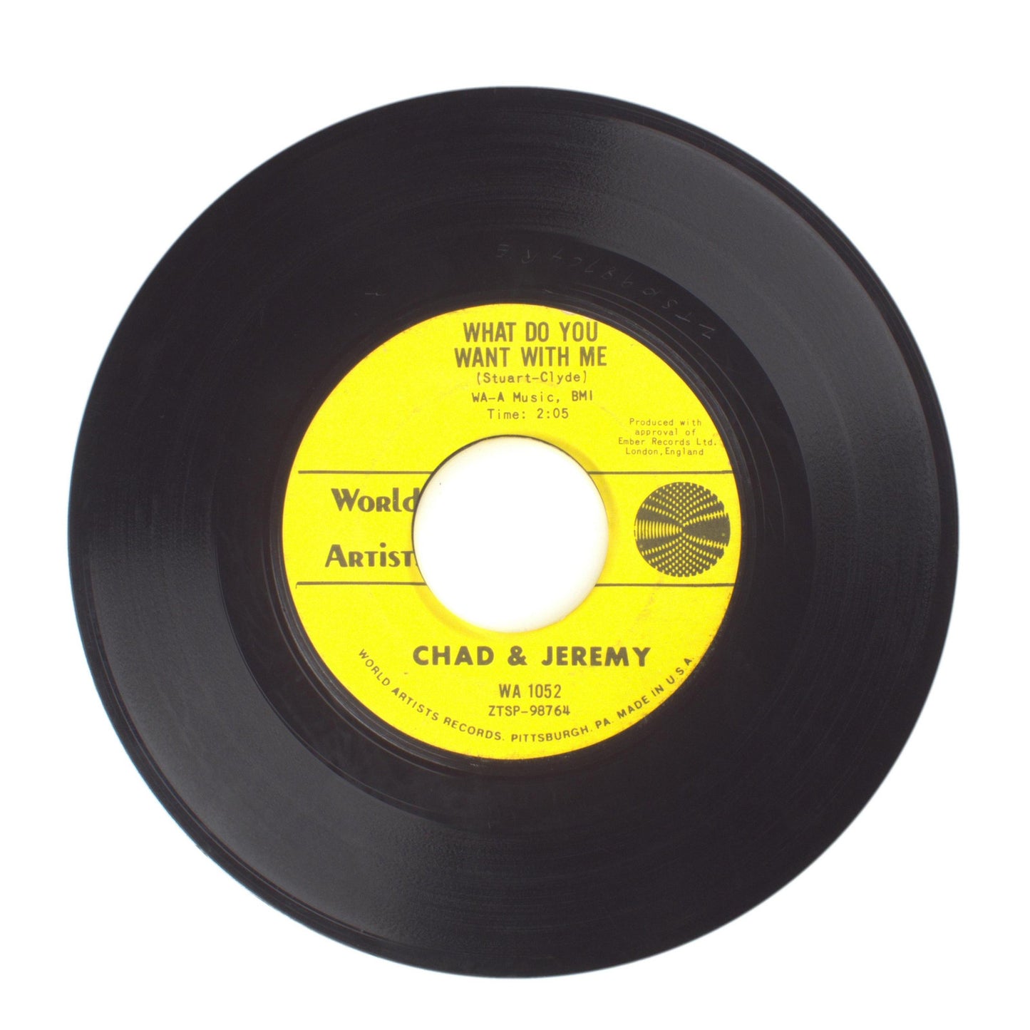 Chad & Jeremy - A Very Good Year; What Do You Want With Me - Vinyl 45 RPM 7"
