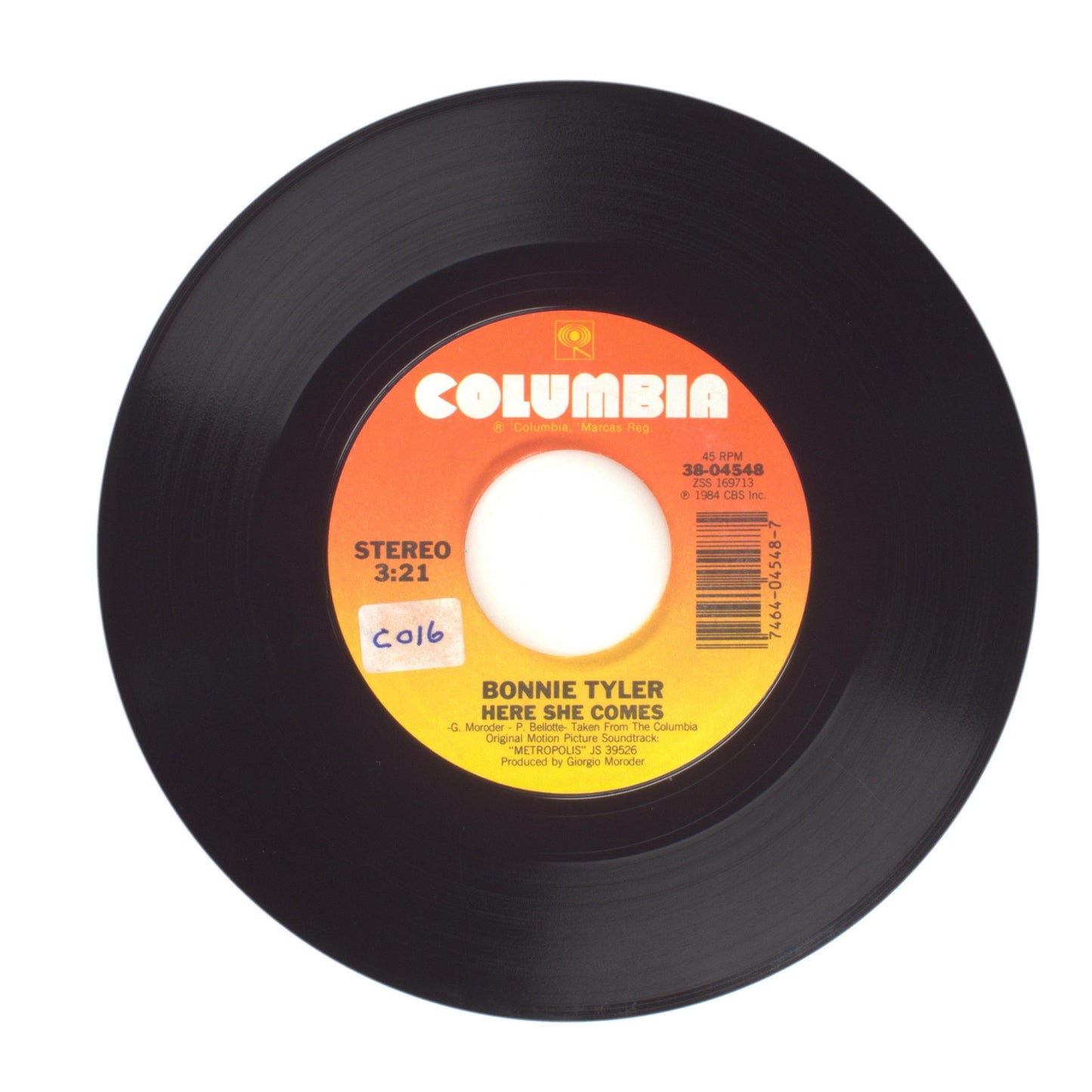 Giorgio Moroder; Bonnie Tyler - Obsession; Here She Comes - Vinyl 45 RPM 7"