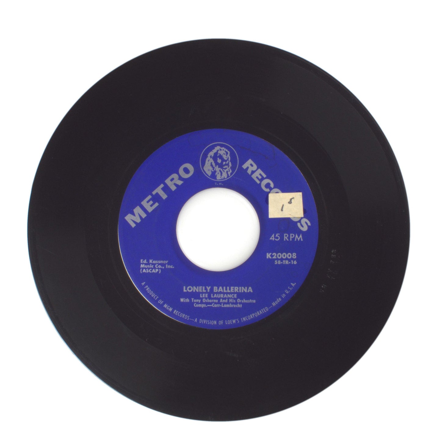 Lee Laurance - His Servant; Lonely Ballerina - Vinyl Record 45 RPM 7"