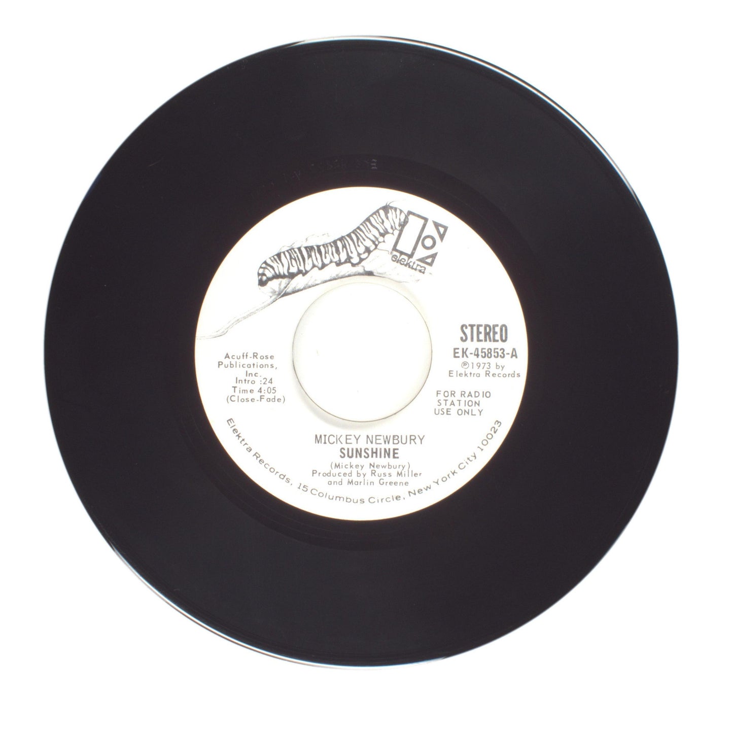 Mickey Newbury - Sunshine - Vinyl Record 45 RPM 7"