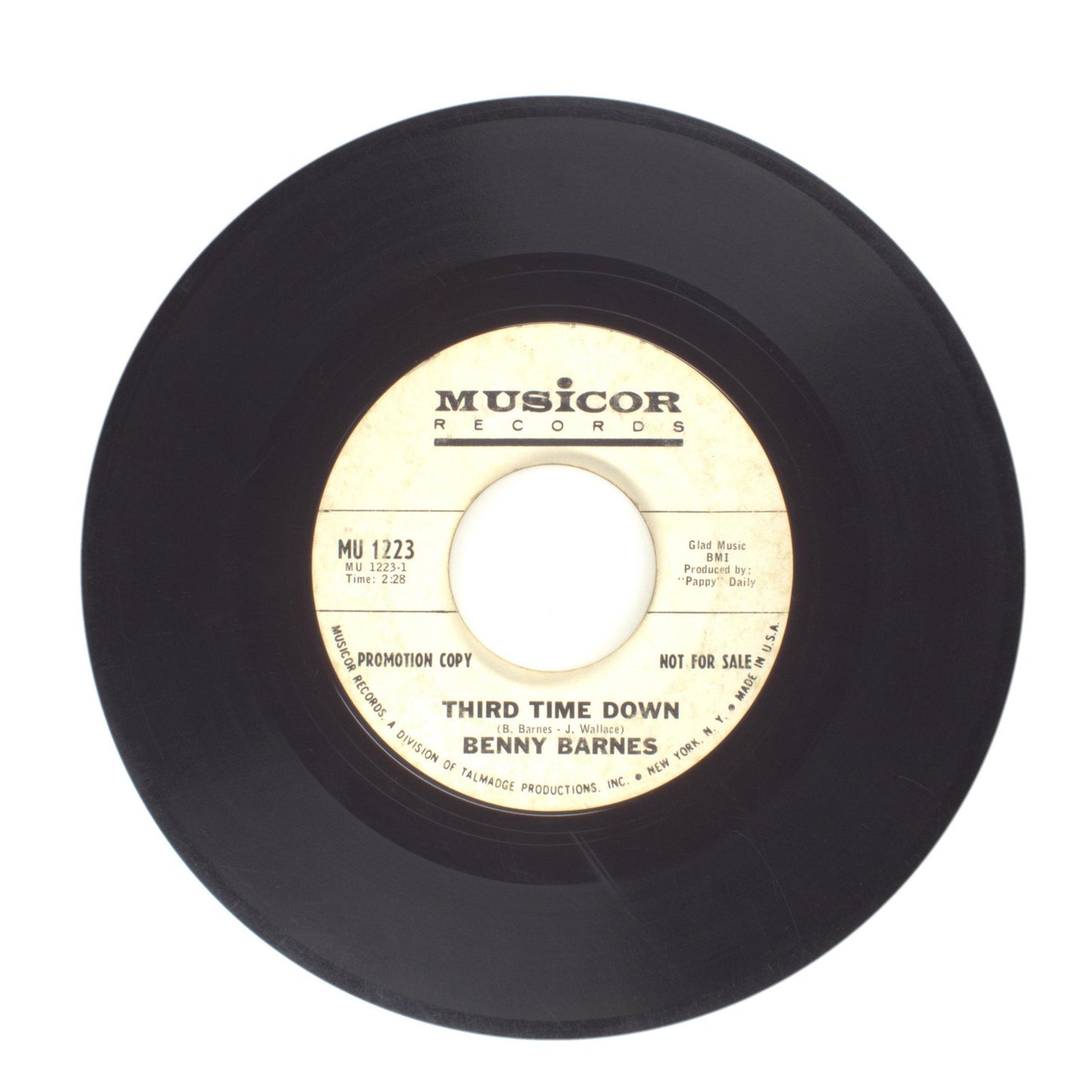 Benny Barnes - What's The Matter With Me; Third Time Down - Vinyl 45 RPM 7"