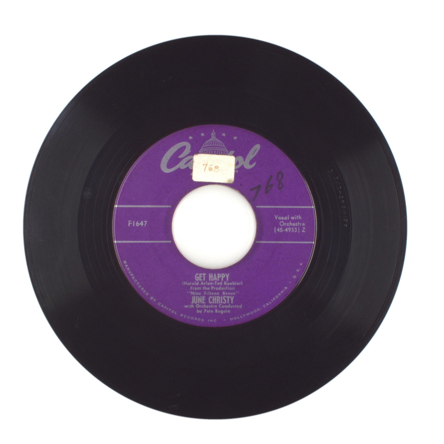 June Christy - I'll Remember April; Get Happy - Vinyl Record 45 RPM 7"