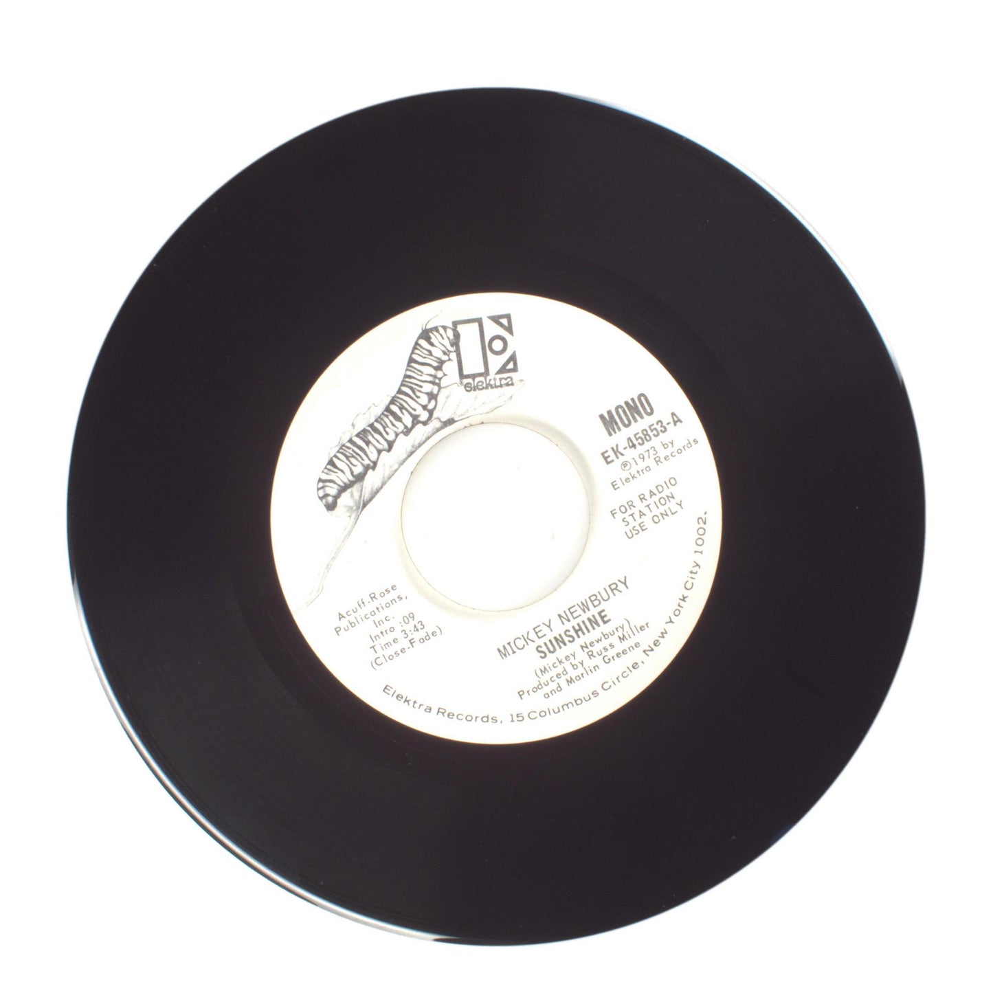 Mickey Newbury - Sunshine - Vinyl Record 45 RPM 7"