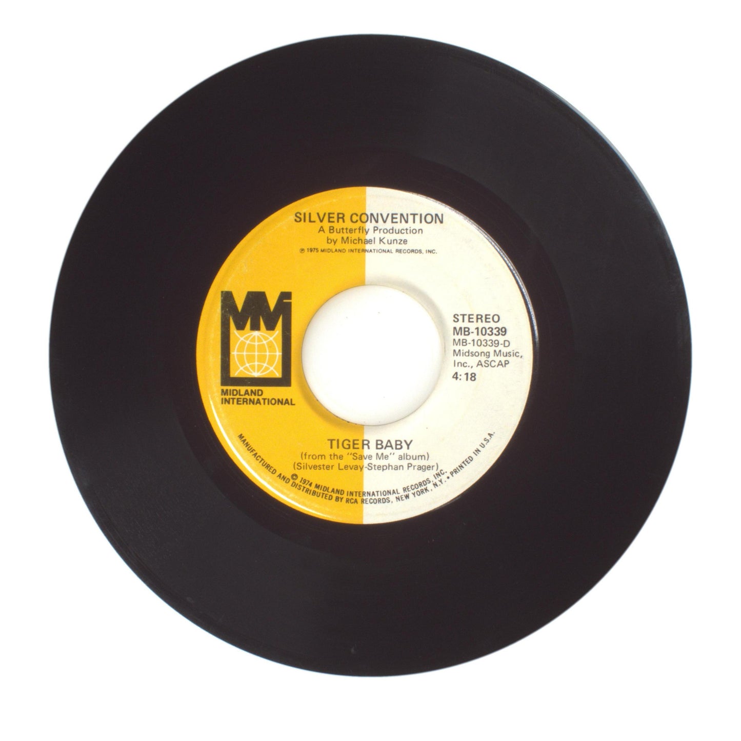 Silver Convention - Fly, Robin, Fly; Tiger Baby - Vinyl Record 45 RPM 7"