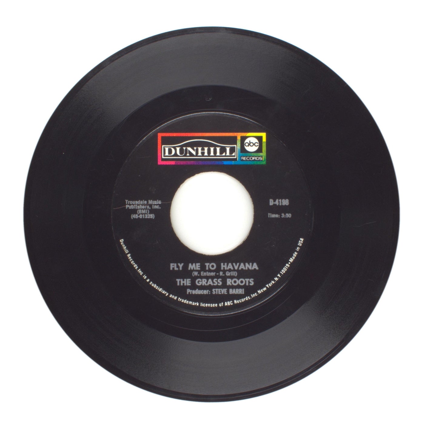 The Grass Roots - Fly Me to Havana; I'd Wait a Million Years - Vinyl 45 RPM 7"