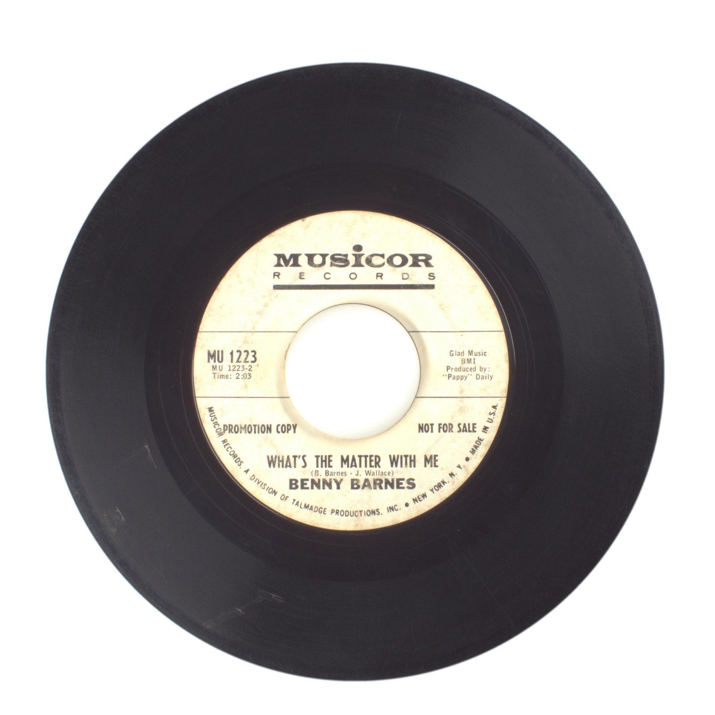 Benny Barnes - What's The Matter With Me; Third Time Down - Vinyl 45 RPM 7"