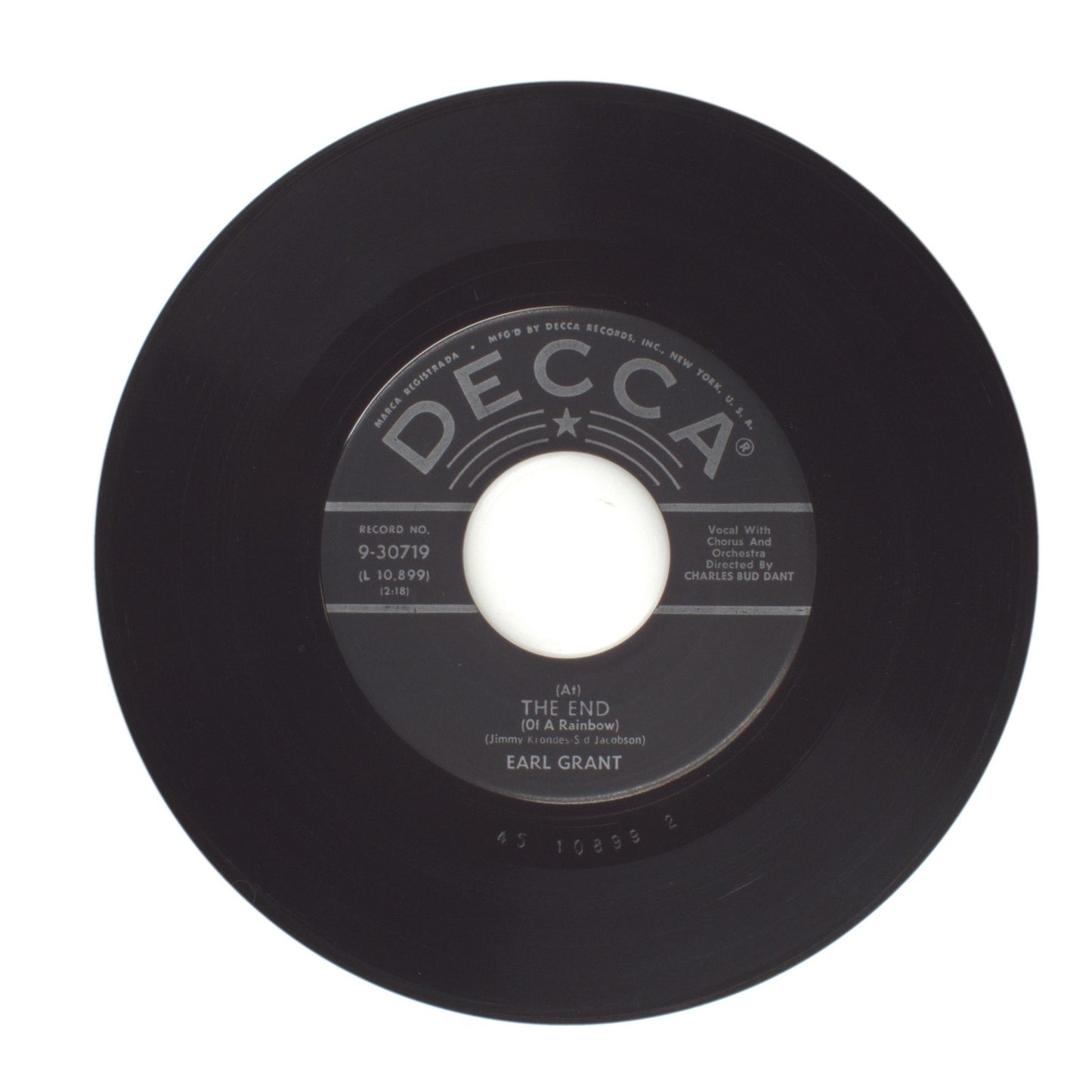 Earl Grant - The End (Of A Rainbow); Hunky Dunky Doo - Vinyl Record 45 RPM 7"