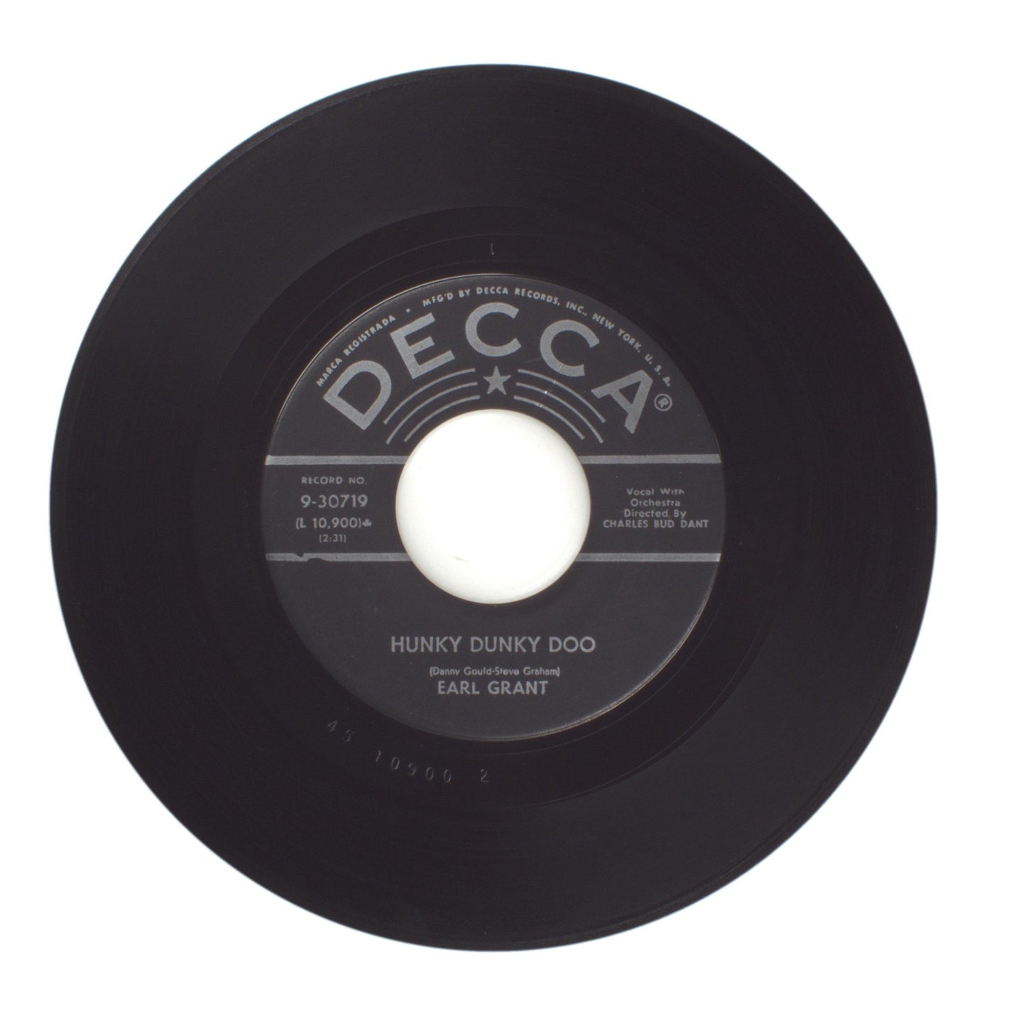 Earl Grant - The End (Of A Rainbow); Hunky Dunky Doo - Vinyl Record 45 RPM 7"