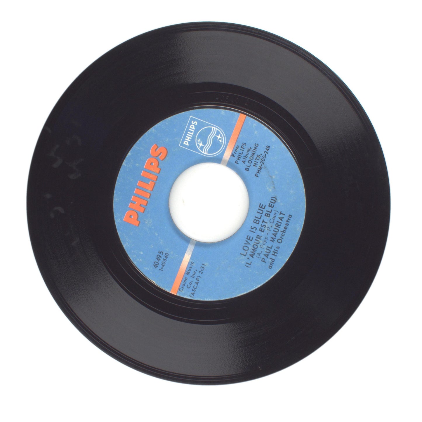 Paul Mauriat - Love is Blue (L'amour Est Bleu); Sunny - Vinyl Record 45 RPM 7"