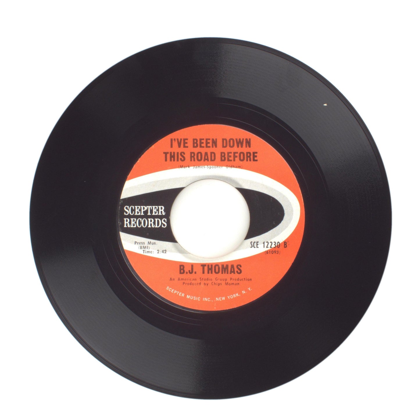 B.J. Thomas - Hooked on a Feeling; I've Been Down This Road Before - 45 RPM 7"