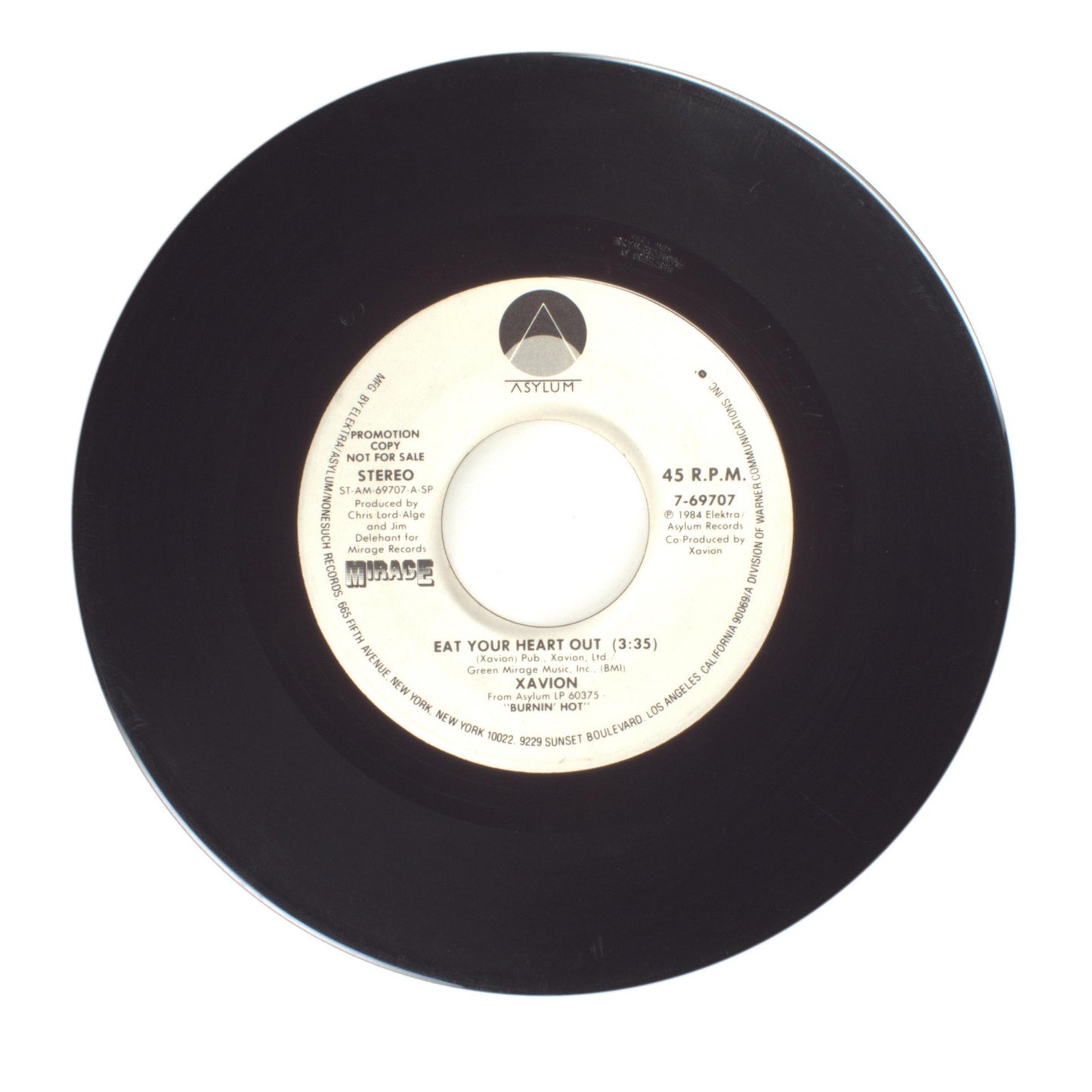 Xavion - Eat Your Heart Out - Vinyl Record 45 RPM 7"