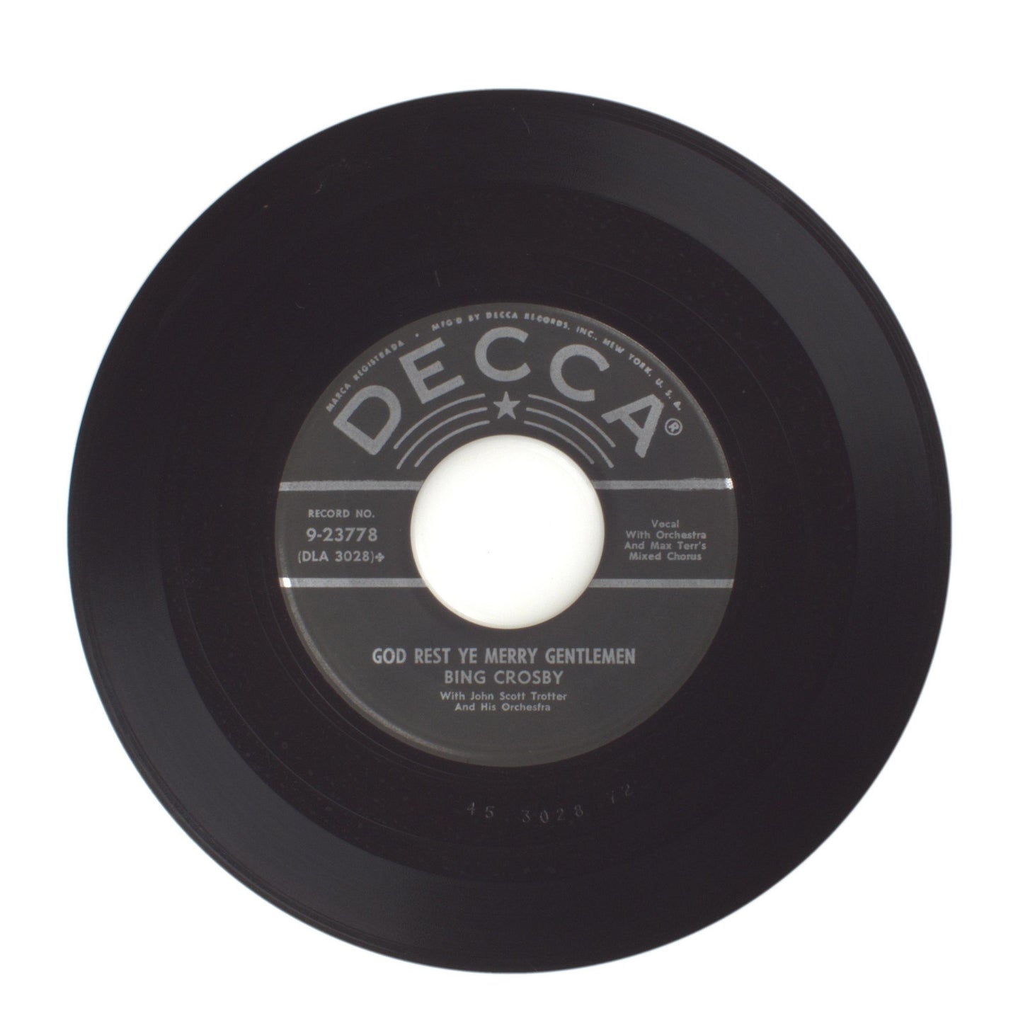 Bing Crosby - God Rest Ye Merry Gentlemen; White Christmas - Vinyl 45 RPM 7"