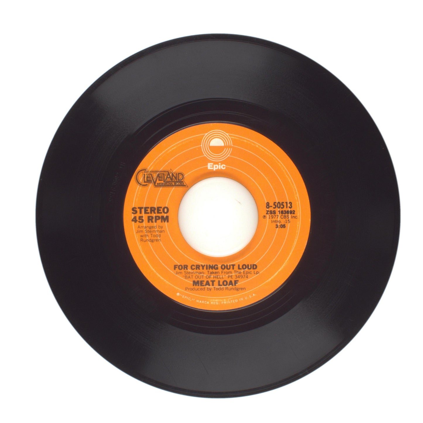 Meat Loaf - For Crying Out Loud; Two Out Of Three Ain't Bad - Vinyl 45 RPM 7"