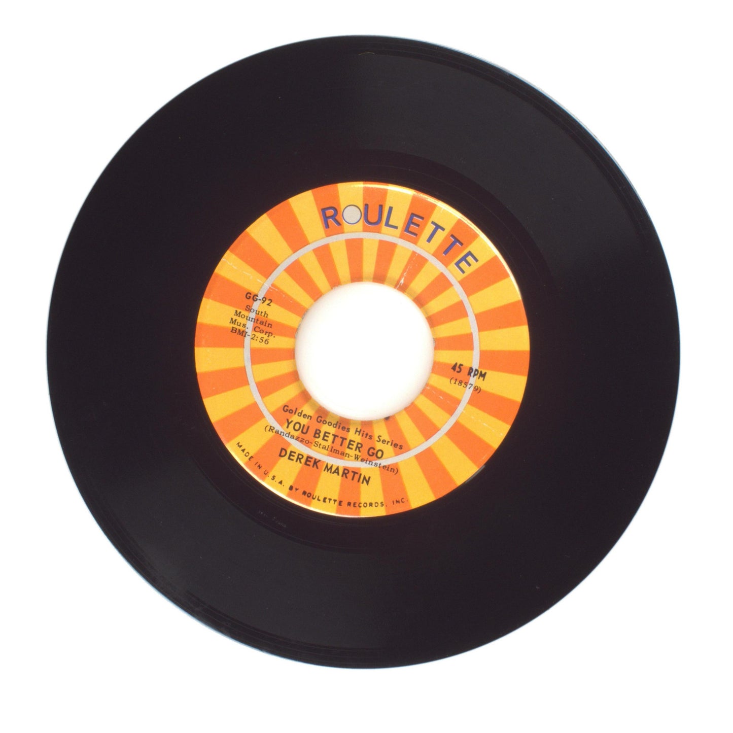 Derek Martin; Alive 'N Kickin' - You Better Go; Tighter, Tighter - 45 RPM 7"