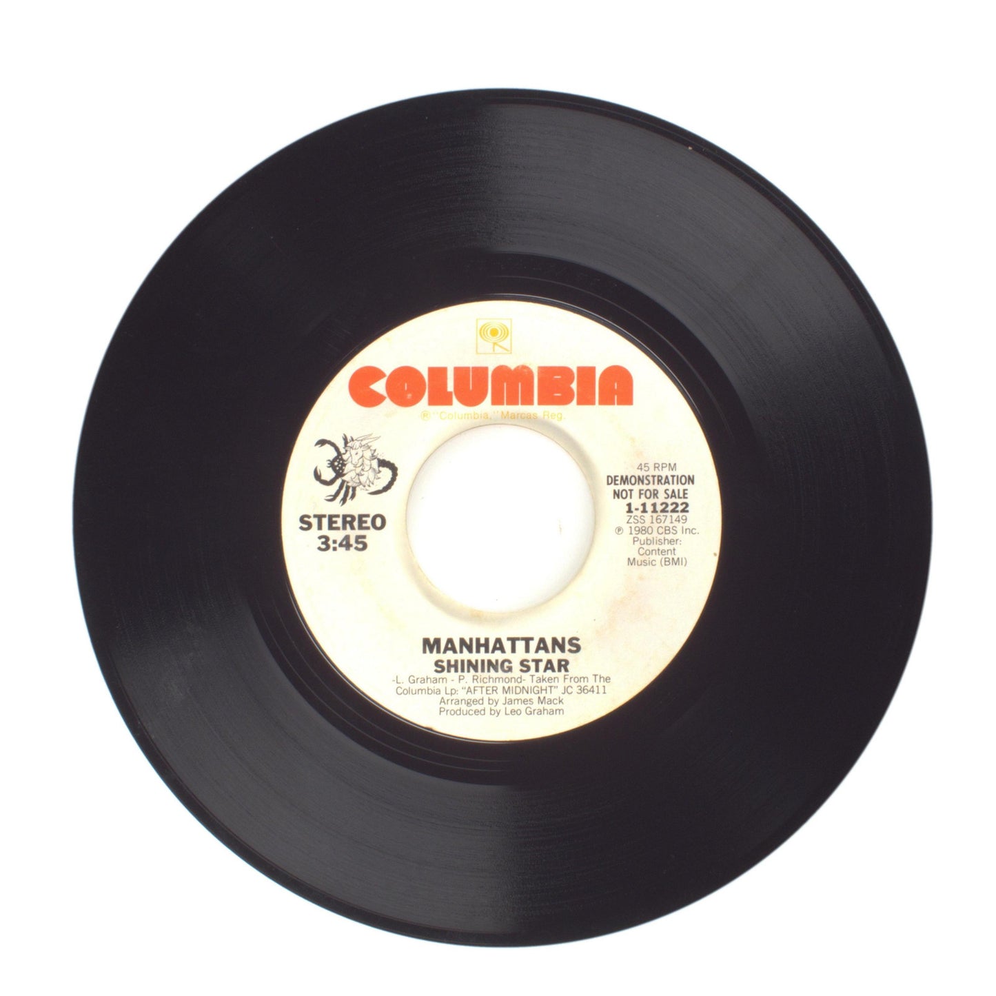 Manhattans - Shining Star - Vinyl Record 45 RPM 7"
