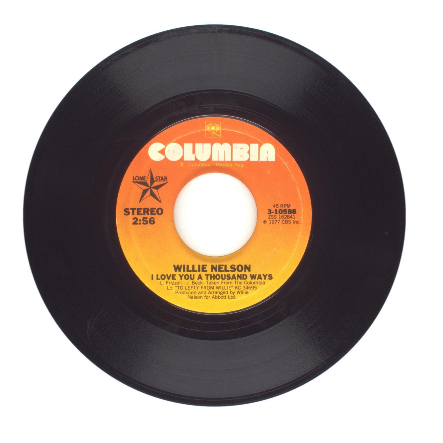 Willie Nelson - Mom and Dad's Waltz; I Love You a Thousand Ways - 45 RPM 7"