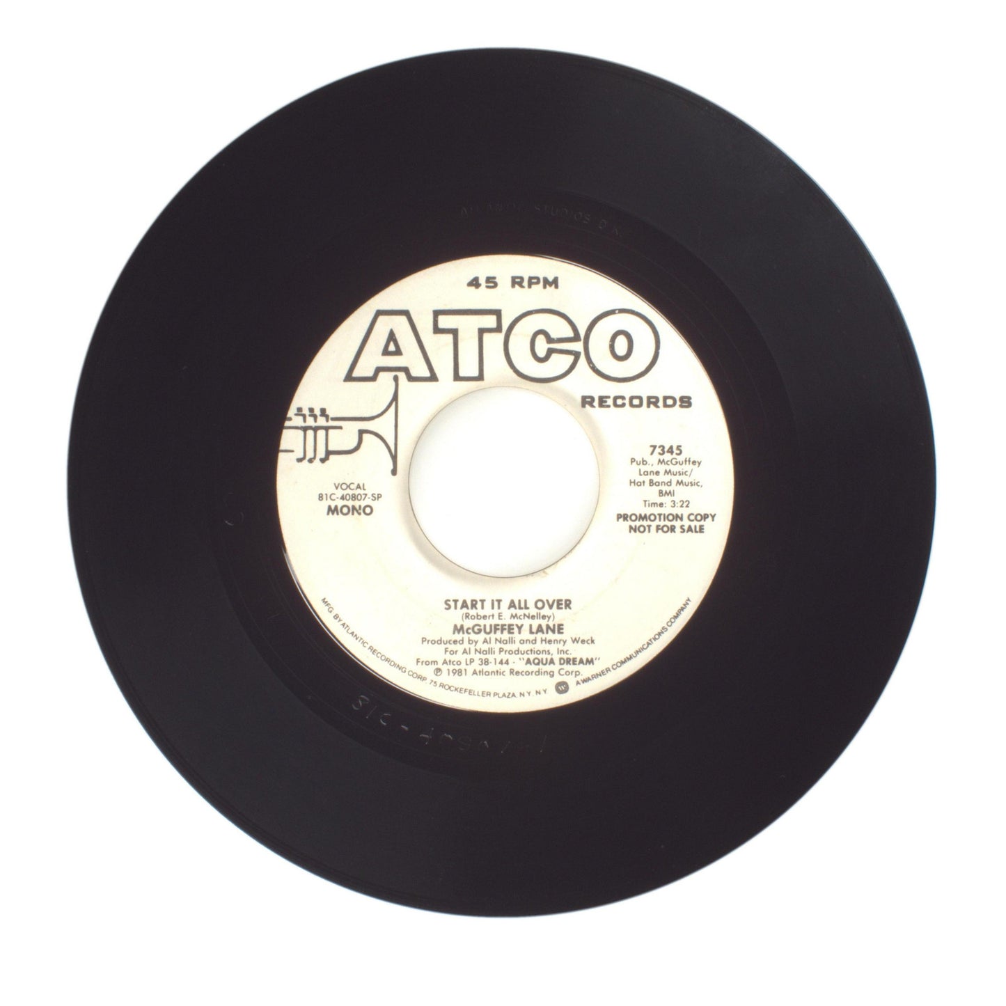 McGuffey Lane - Start It All Over - Vinyl Record 45 RPM 7"