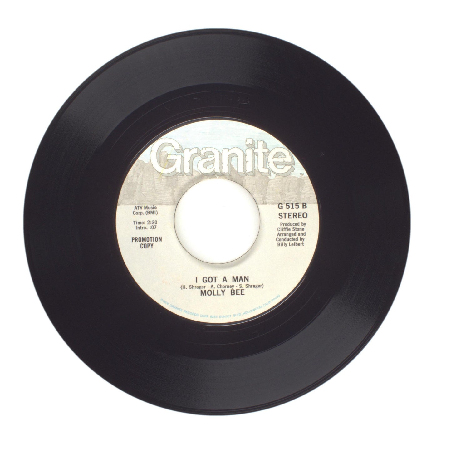 Molly Bee - Right or Left at Oak Street; I Got a Man - Vinyl Record 45 RPM 7"