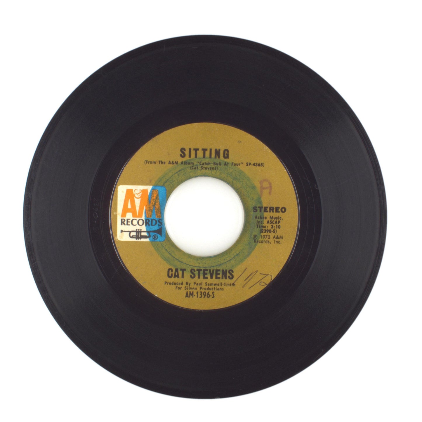 Cat Stevens - Sitting; Crab Dance - Vinyl Record 45 RPM 7"