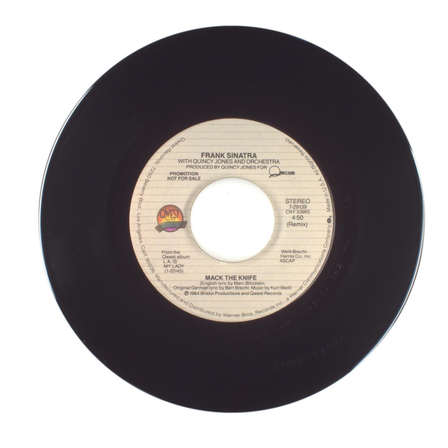 Frank Sinatra; Quincy Jones and Orchestra - Mack the Knife - Vinyl 45 RPM 7"