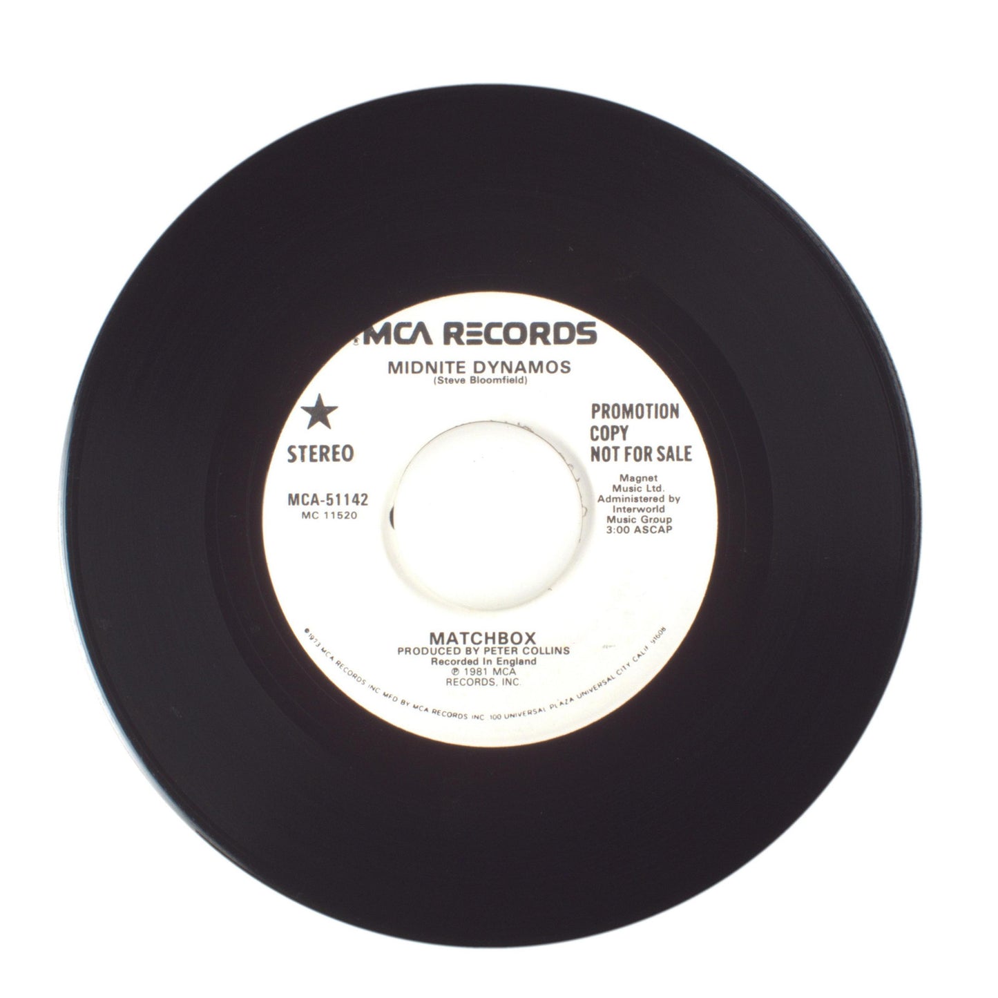 Matchbox - Midnite Dynamos - Vinyl Record 45 RPM 7"