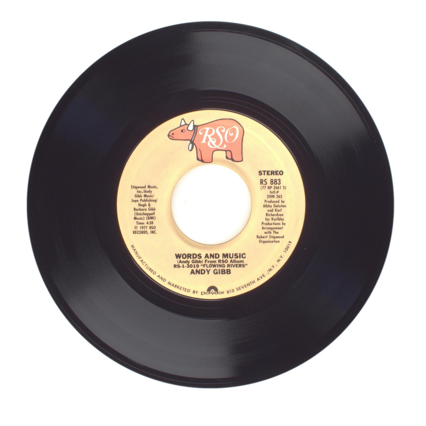Andy Gibb - (Love Is) Thicker Than Water; Words and Music - Vinyl 45 RPM 7"