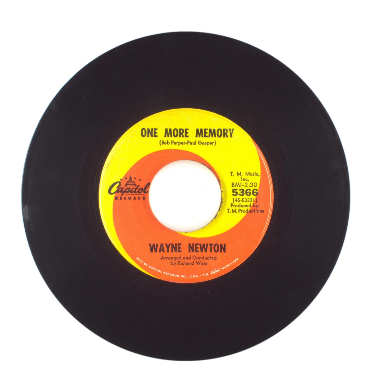 Wayne Newton - Red Roses for a Blue Lady; One More Memory - Vinyl 45 RPM 7"