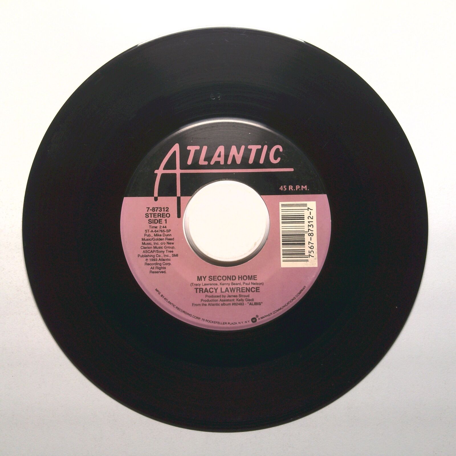 Tracy Lawrence - My Second Home; Crying Ain't Dying - Vinyl Record 45 RPM 7"