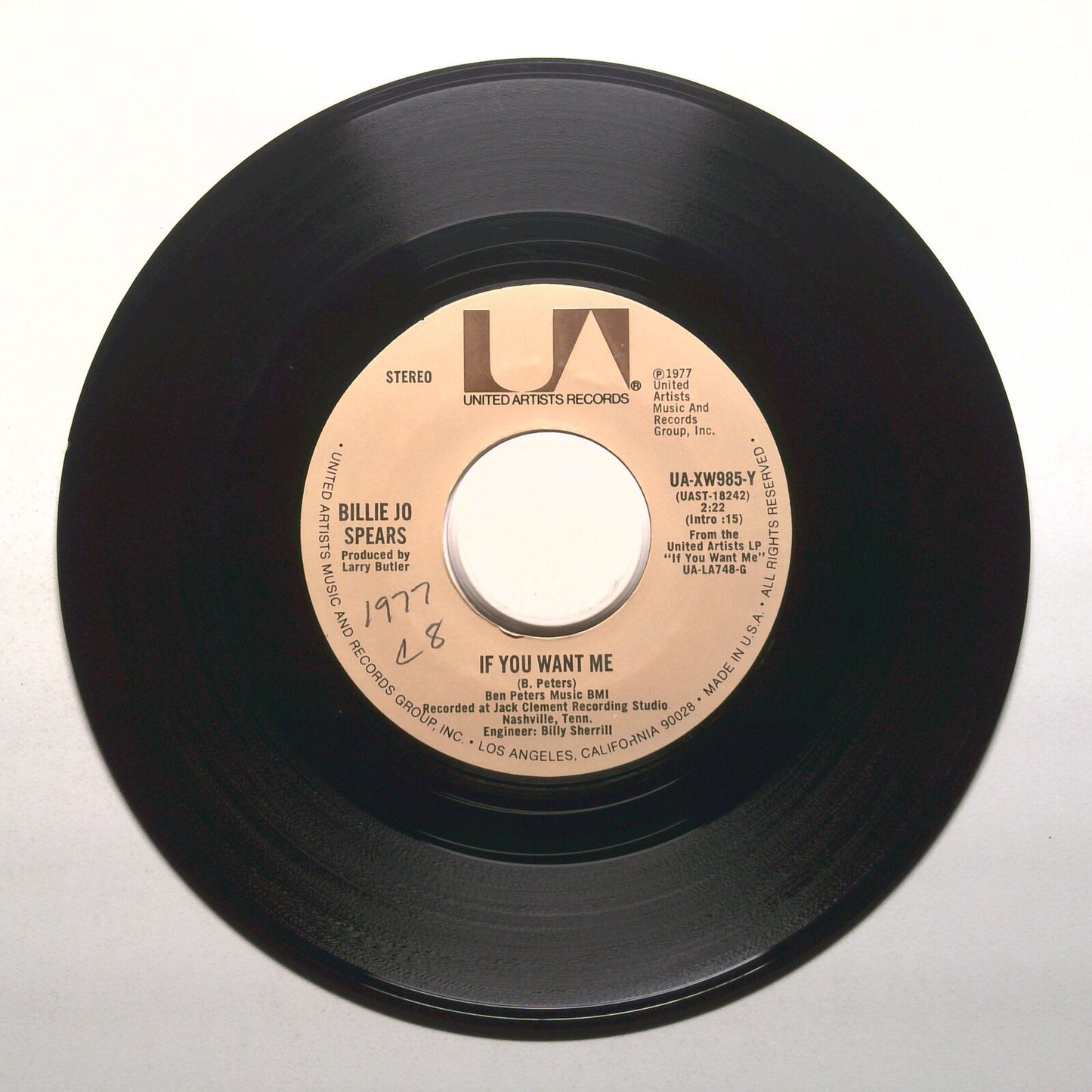 Billie Jo Spears - Don't Ever Let Go Of Me; If You Want Me - Vinyl 45 RPM 7"