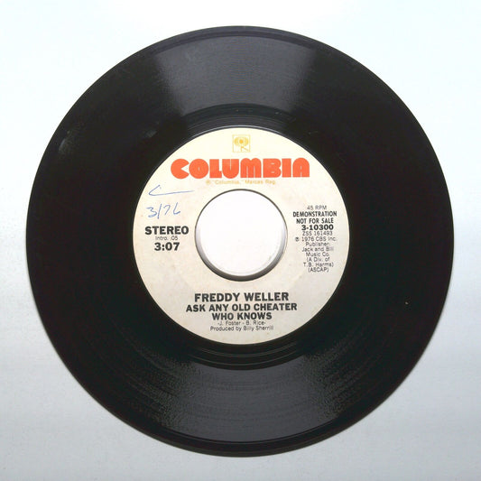 Freddy Weller - Ask Any Old Cheater Who Knows - Demo Vinyl 45 RPM 7"