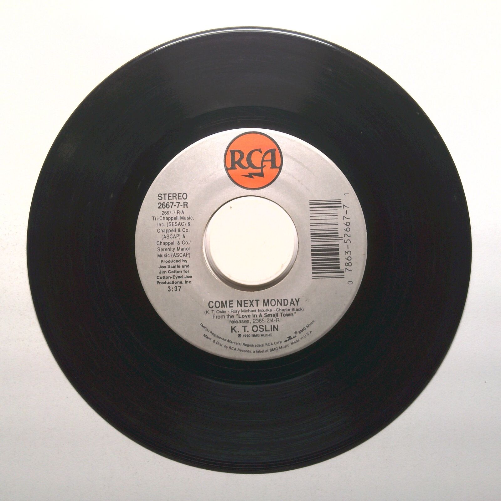 K. T. Oslin - Truly Blue; Come Next Monday - Vinyl Record 45 RPM 7"