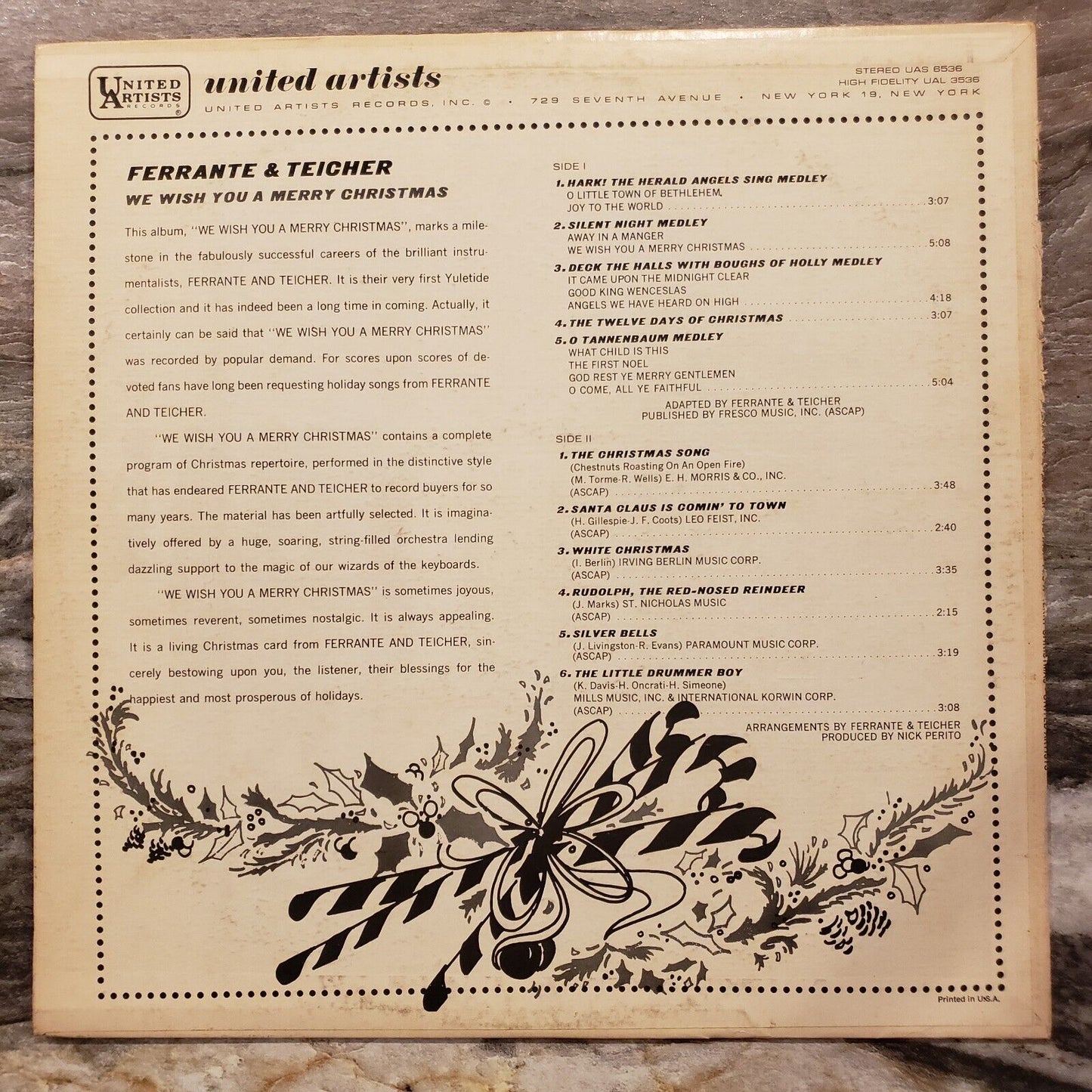 Ferrante & Teicher - We Wish You A Merry Christmas - Vinyl Record LP