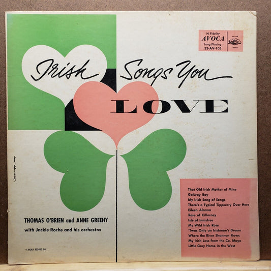 Thomas O'Brien & Anne Greehy - Irish Songs You Love - Vinyl Record LP