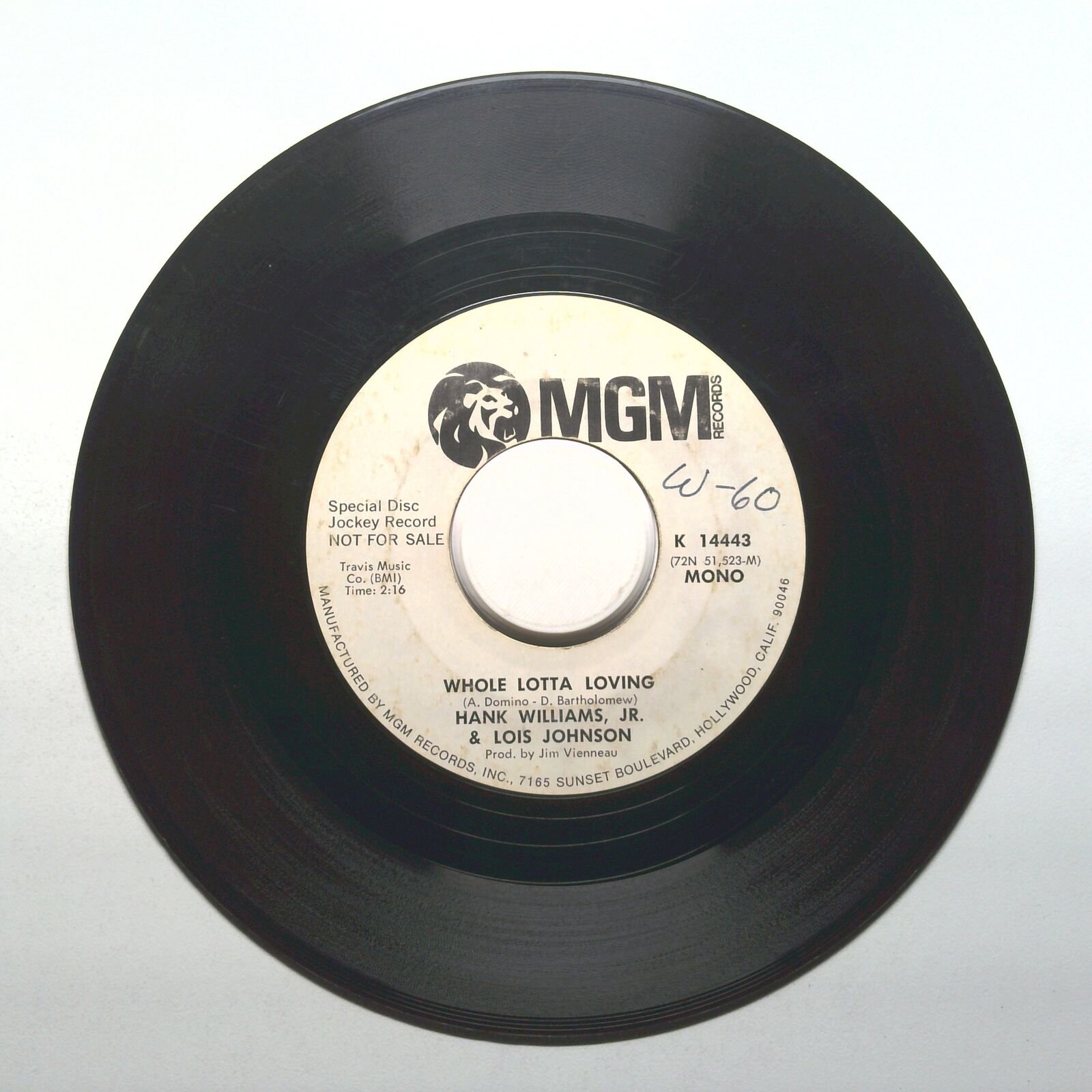 Hank Williams Jr, Lois Johnson - Whole Lotta Loving - Vinyl 45 RPM 7"
