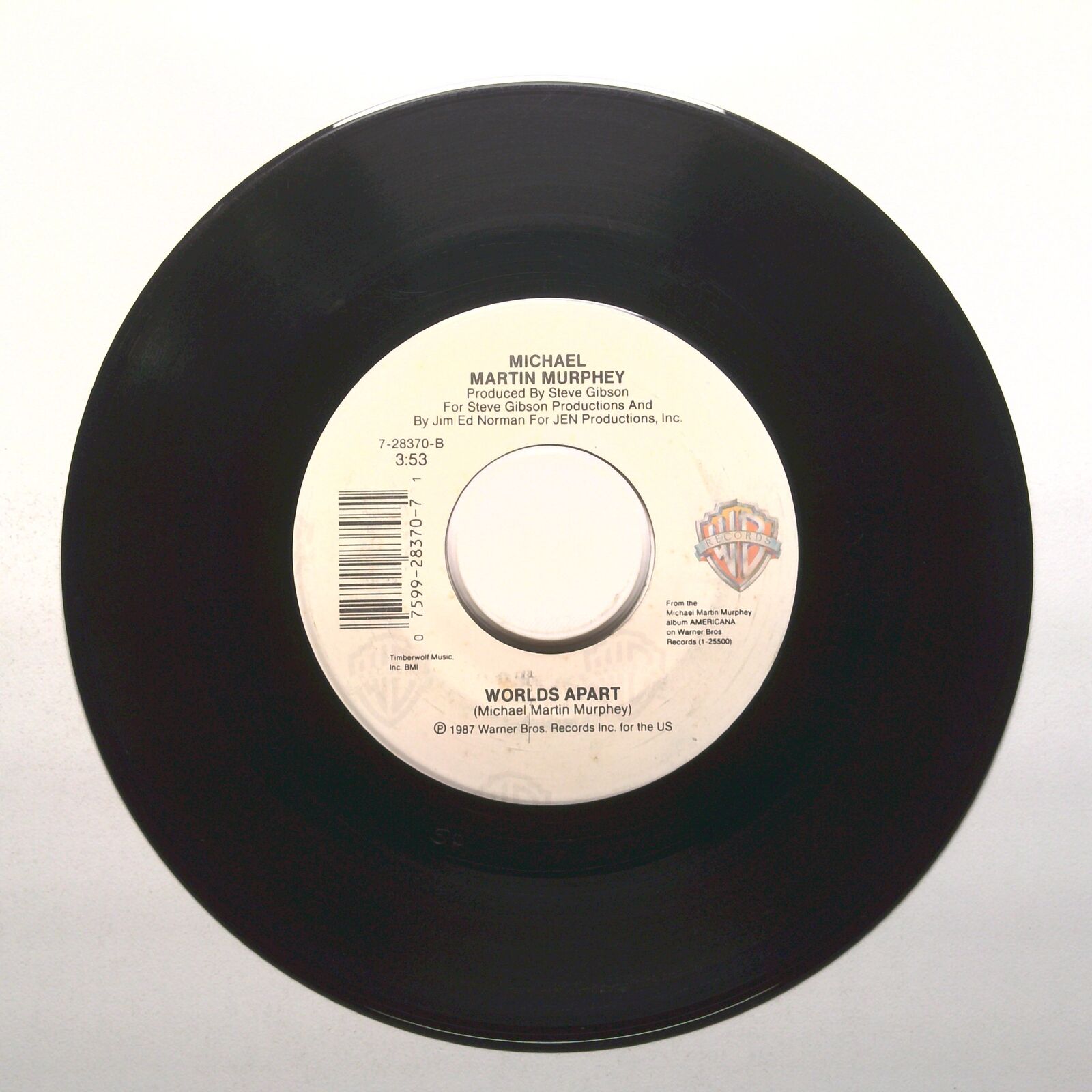 Michael Martin Murphey - A Long Line of Love; Worlds Apart - Vinyl 45 RPM 7"