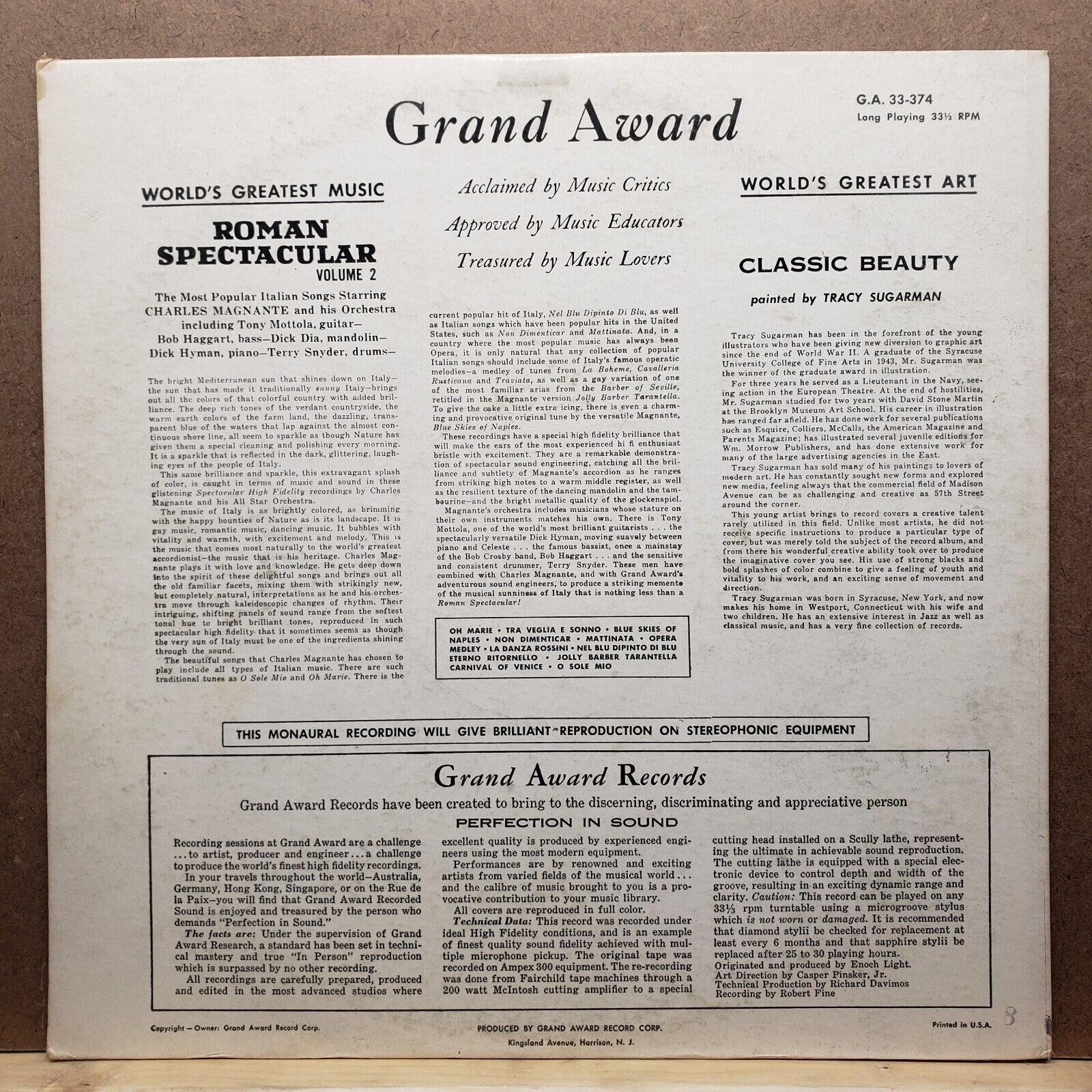 Grand Award - Romat Spectacular Vol. II - G.A. 33-374 - Vinyl Record LP