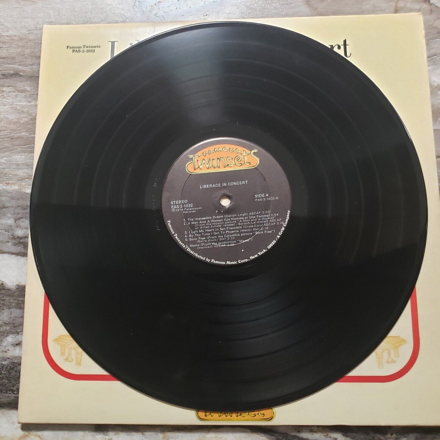 Liberace In Concert - 2 Disk Set! PAS-1032 Vinyl Record LP