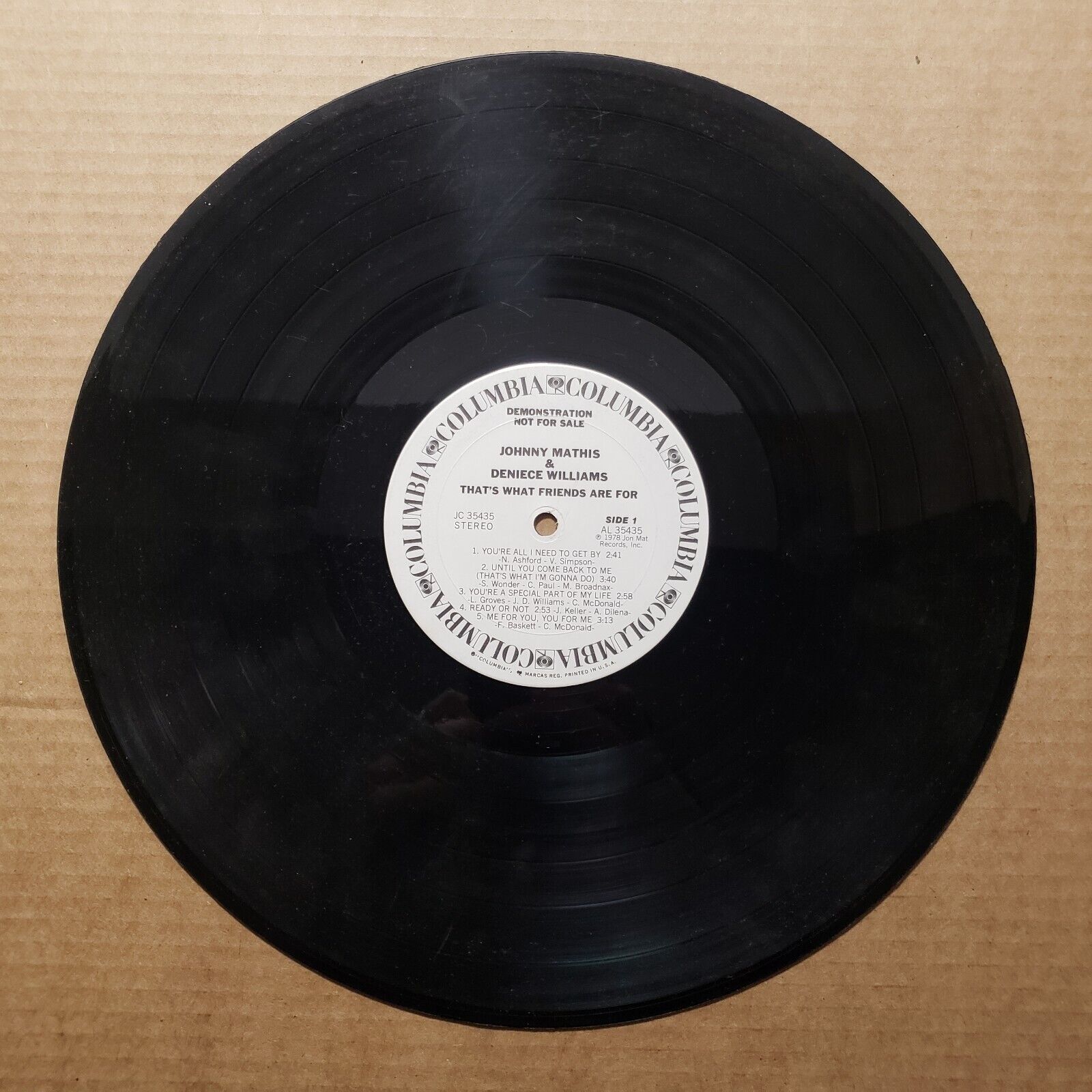 Johnny Mathis & Deniece Williams - That's What Friends Are For - Demo NFS