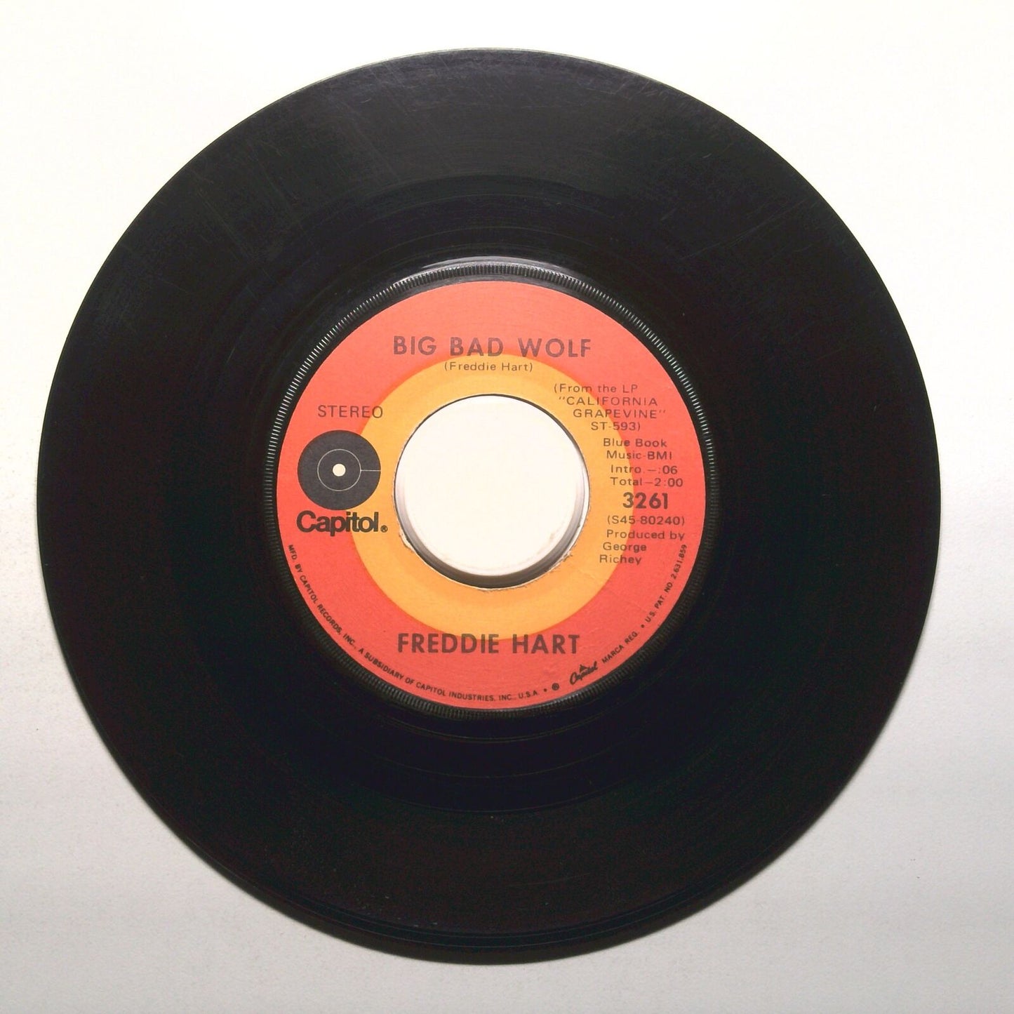 Freddie Hart - My Hang-Up Is You; Big Bad Wolf - Vinyl Record 45 RPM 7"