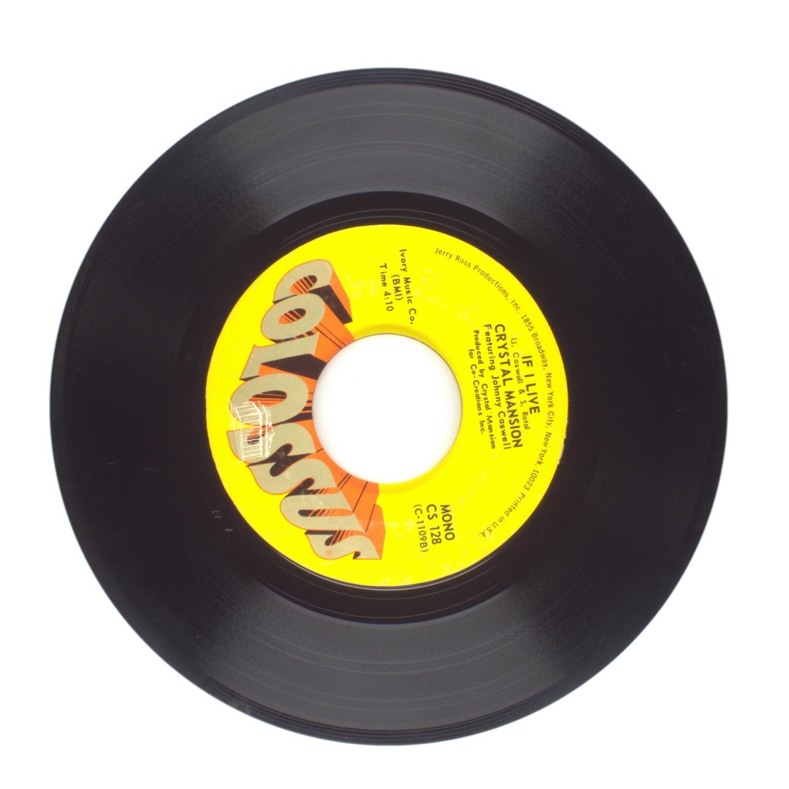 Crystal Mansion - Carolina in My Mind; If I Live - Vinyl Record 45 RPM 7"