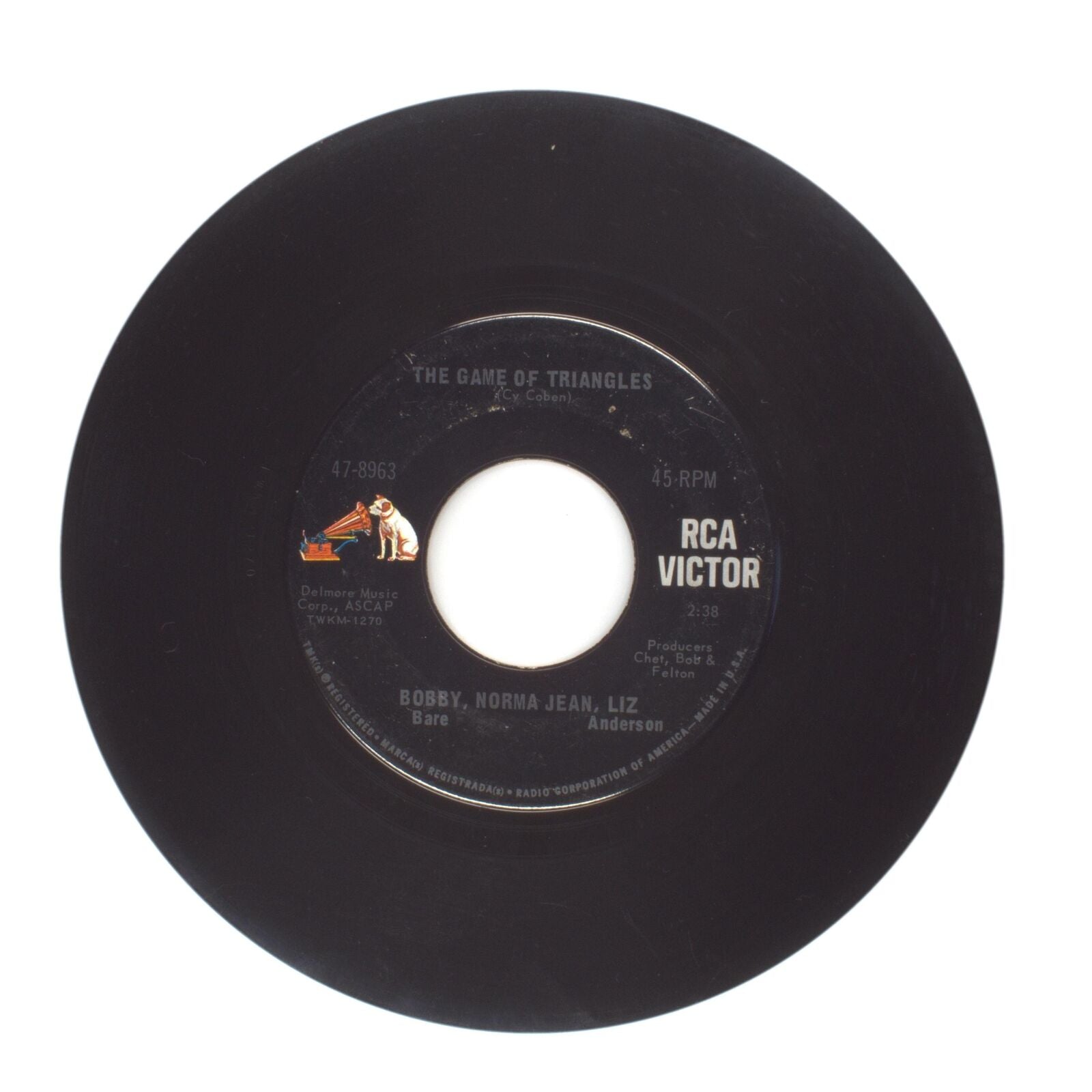 Bobby Bare; Norma Jean; Liz Anderson - The Game of Triangles; Bye Bye Love - 45