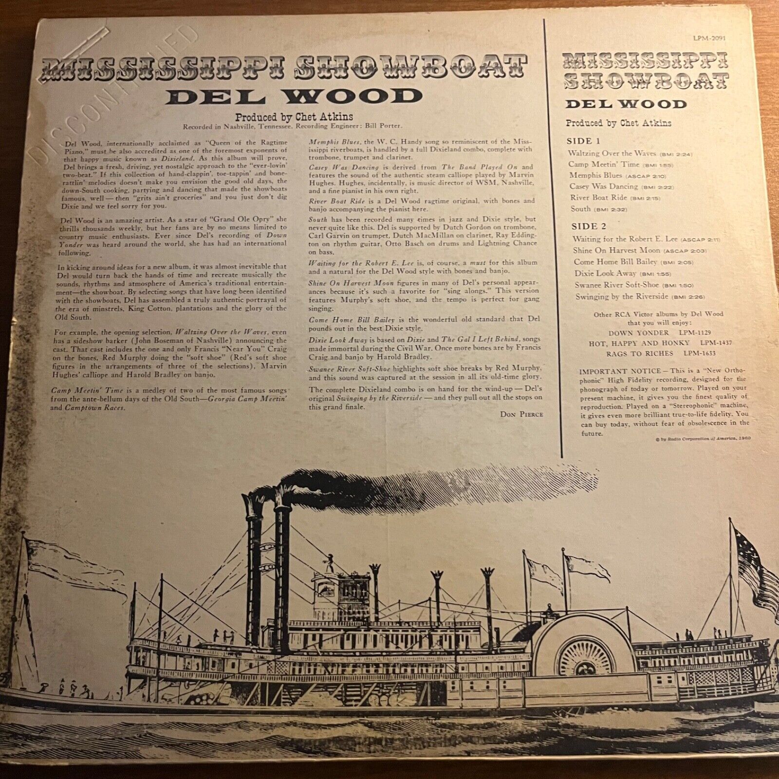 Rep Wood - Mississippi Showboat - LPM 2091 - Vinyl Record LP