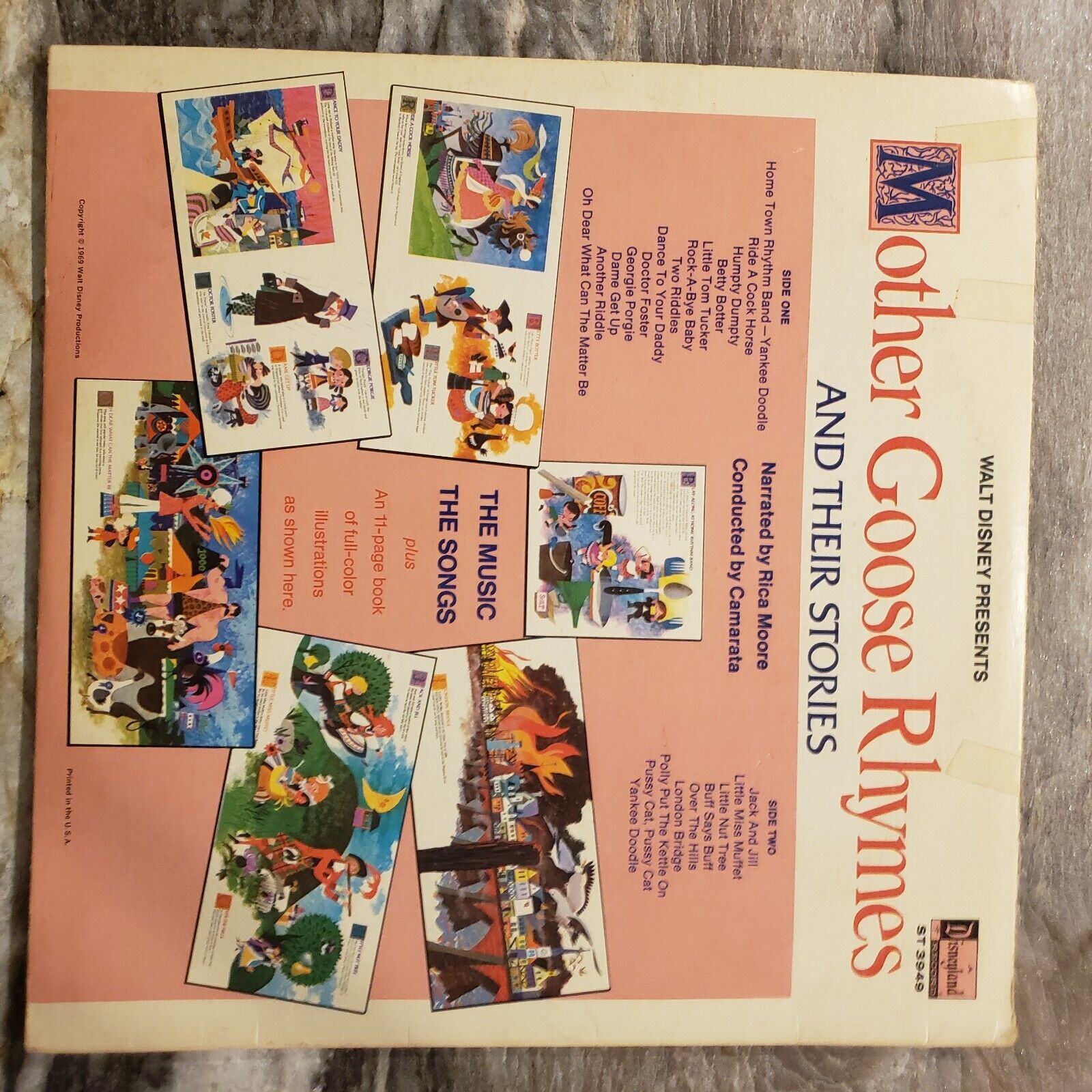 Mother Goose Rhymes And Their Stories - Walt Disney - ST-3949 Vinyl Record LP