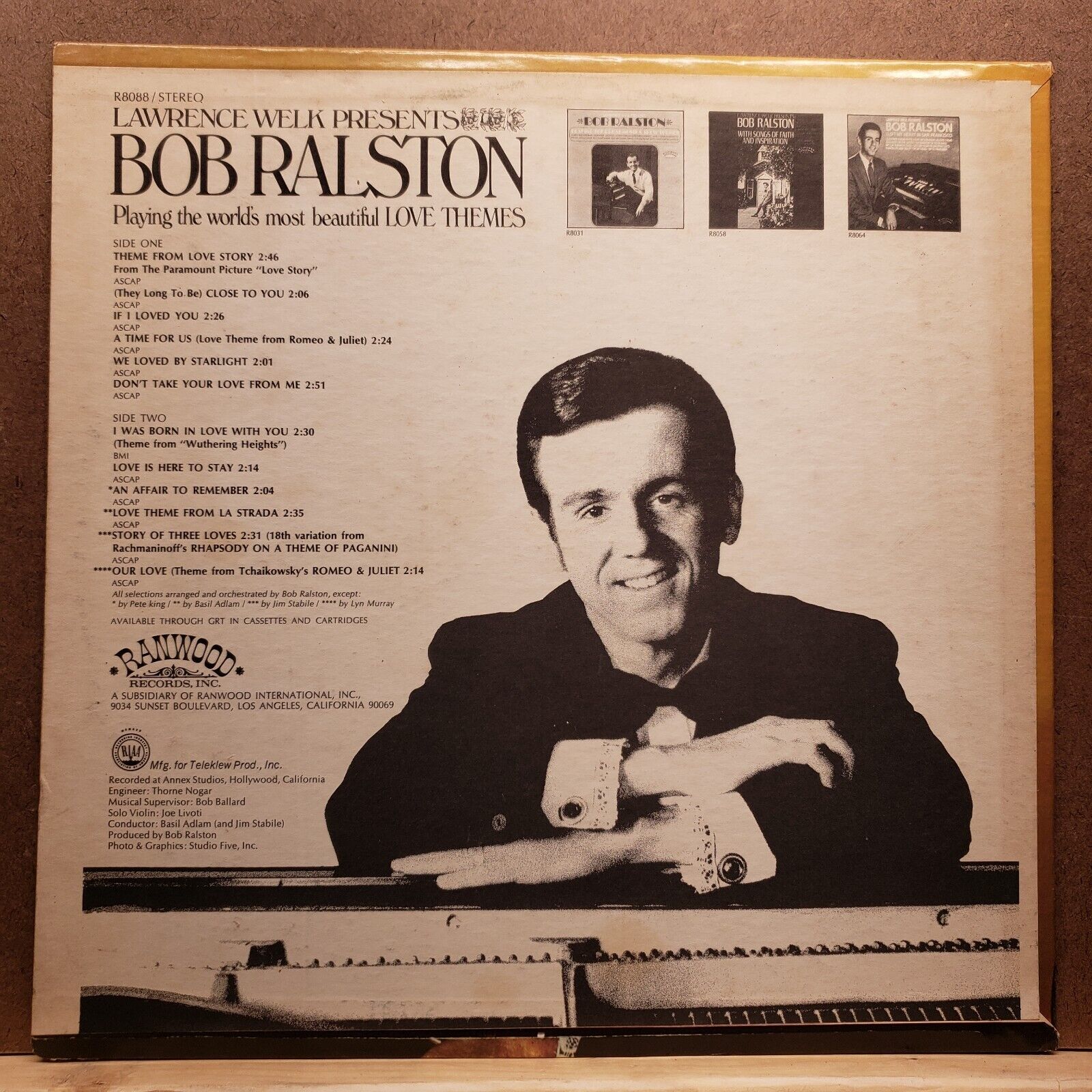Lawrence Welk Presents - Bob Ralston - World's Most Beautiful Love Themes - LP