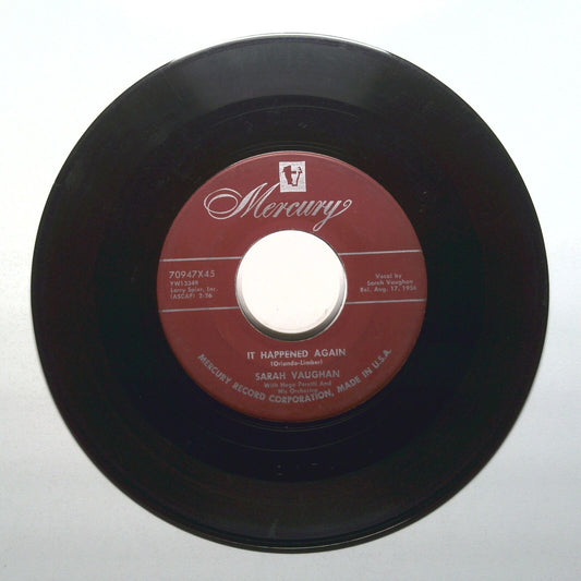 Sarah Vaughan - It Happened Again; I Wanna Play House - Vinyl 45 RPM 7"